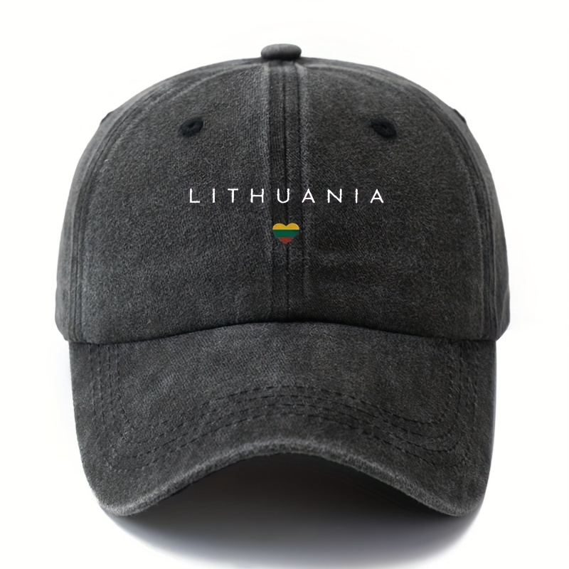 Outdoor Adventure And Travel - Retro Lithuania Print Baseball Cap -