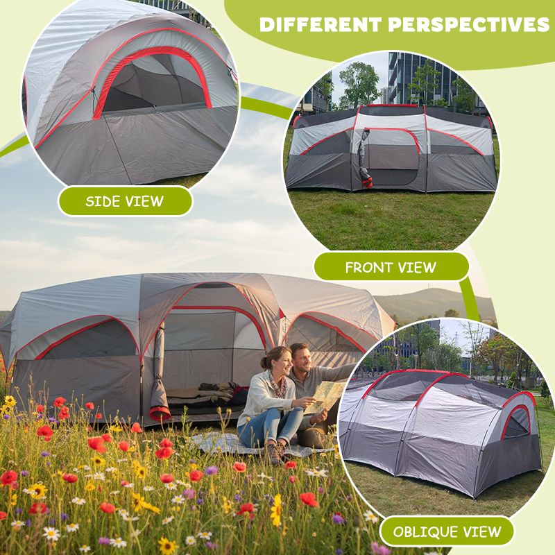 Outdoor Adventure Festival - 8 Person Camping Tent with Mesh