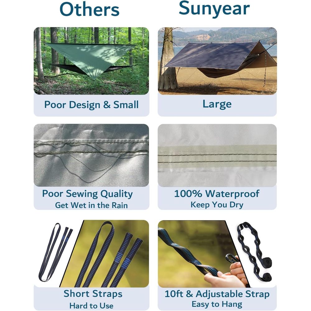 Double Camping Hammock with Ra – Hammock Rain Tarp Bewertung und Preis