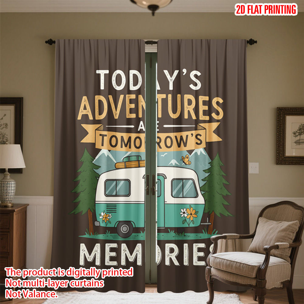 2pcs 2D flat printing Curtain  – Outdoor Adventure Festival Bewertung und Preis
