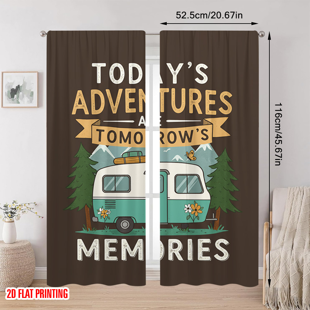 2pcs 2D flat printing Curtain  – Outdoor Adventure Festival Bewertung und Preis