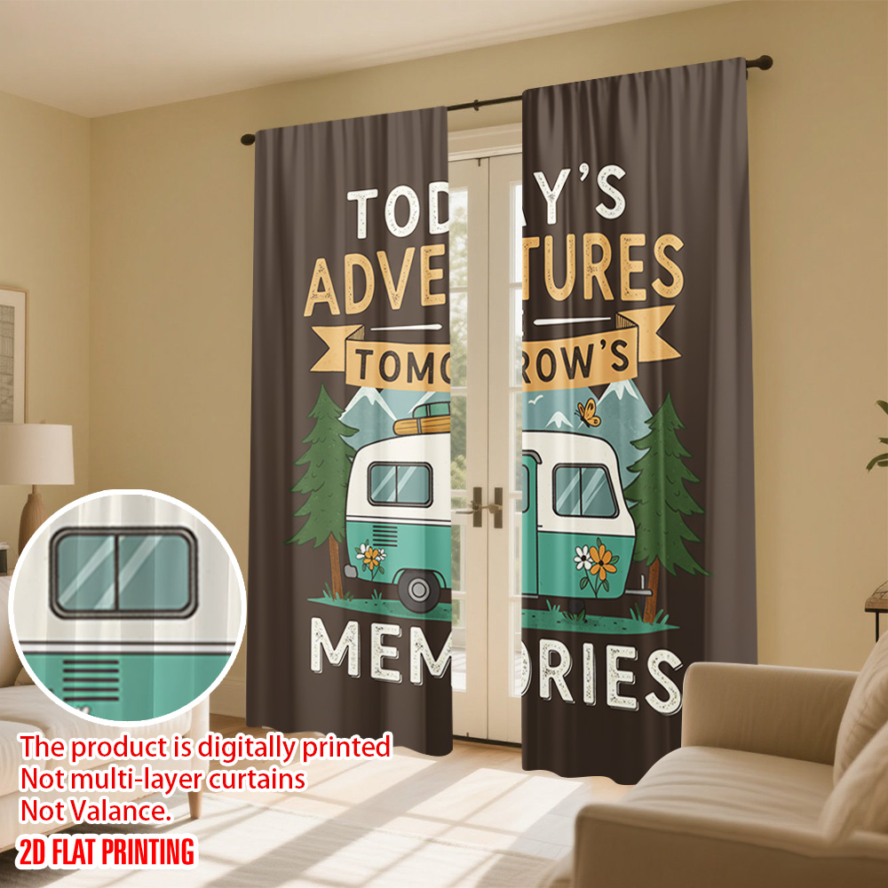 2pcs 2D flat printing Curtain  – Outdoor Adventure Festival Bewertung und Preis