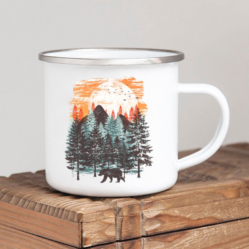 Forest Camp Enamel Coffee Mug  – Outdoor Adventure Ideas Bewertung und Preis