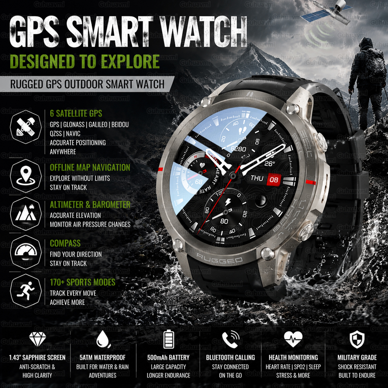 Outdoor Tactical GPS Smart Wat – Outdoor Adventure Hours Bewertung und Preis