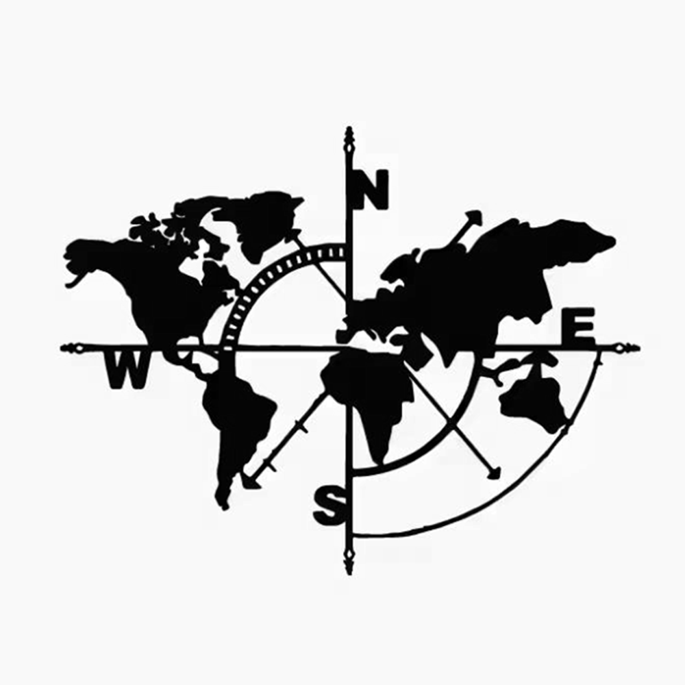 Compass World Map Vinyl Decal, – Outdoor Adventure Rv Bewertung und Preis