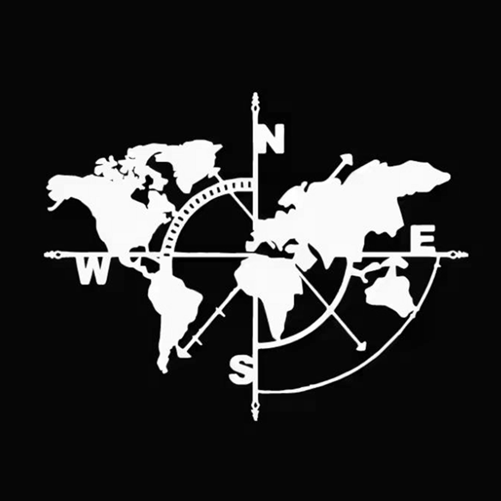 Compass World Map Vinyl Decal, – Outdoor Adventure Rv Bewertung und Preis