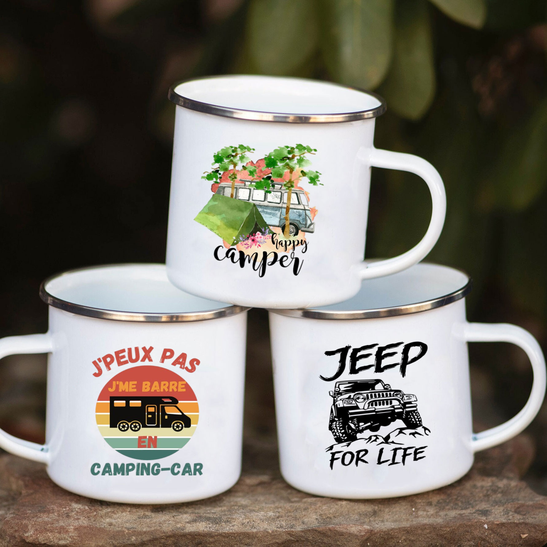 Camping Car Enamel Mug Adventu – Outdoor Adventure And Travel Bewertung und Preis